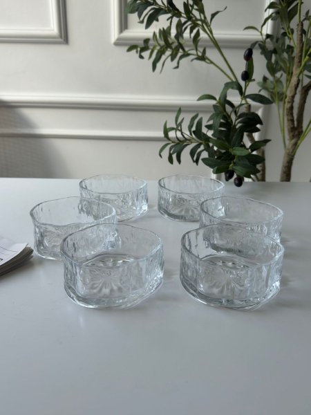 صحون مكسرات شفاف مضلع/6